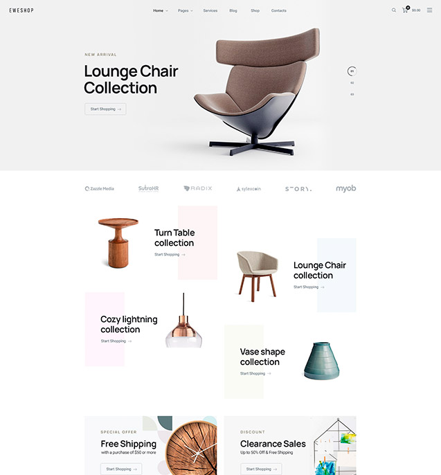 modern shop landing